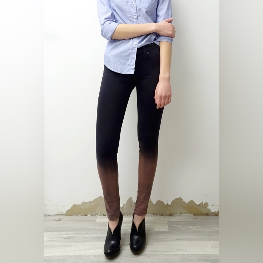 EUC ‼️ Rag & Bone Sz 24 High Stretch Rust Ombré Faded Skinny Mid Rise Jeans